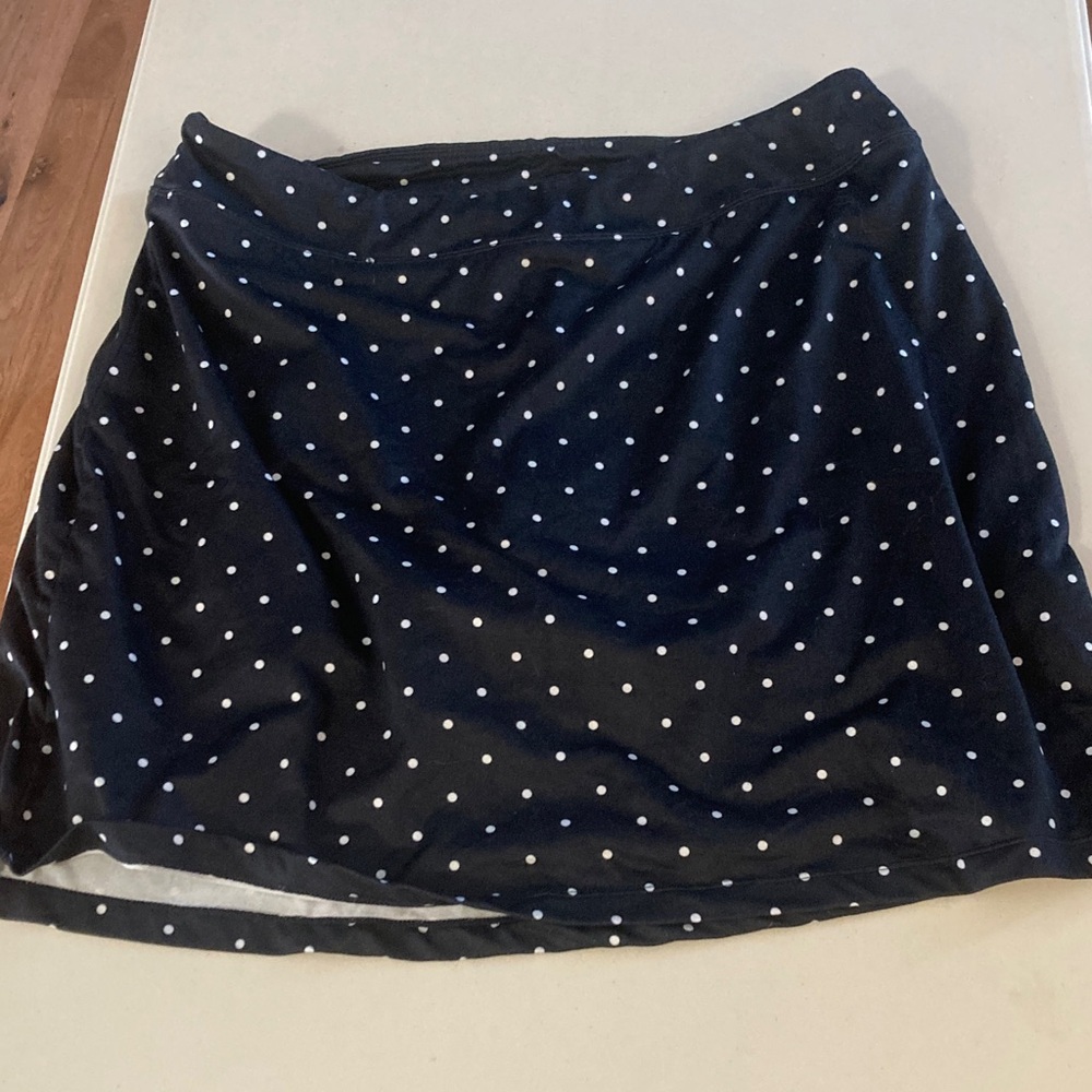 Polka Dot Black A-Line Skort